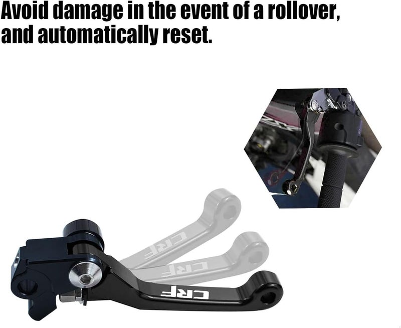 Adsspro Motorcycle Billet Foldable Brake Clutch Lever Handle CNC Aluminum Pivot for CRF125F CRF125 F CRF 125 F 2014-2022 2014 2015 2016 2017 2019 2019 2020 2021 2022 Dirt Pit Bike（Black） - Image 5